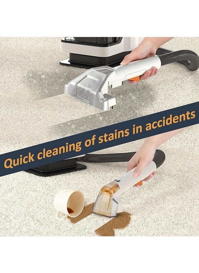 BLURISM Portable Wet Dry Vacuum Cleaner Deep Cleans Carpet Sofa Curtains Mattress Refreshes Garments Carpet Upholstery Cleaner with Replacement Heads Pet Stain Vacuum