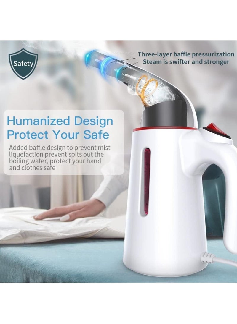 Steamer for Clothes, Portable Travel Steamer Fast Heat-up in 45s for Clothes Handheld Garment Steamer Wrinkle Remover Fabric Steamer Iron, Suit for all fabrics silk cotton wool and linen ect