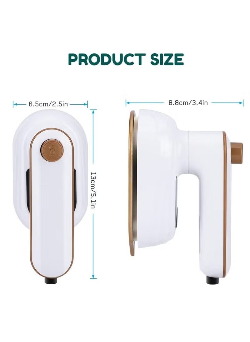Portable Handheld Iron, Mini Handheld Steamer Iron for Clothes, 180°Rotatable Travel Garment Steamer, Mini Ironing Machine Support Dry