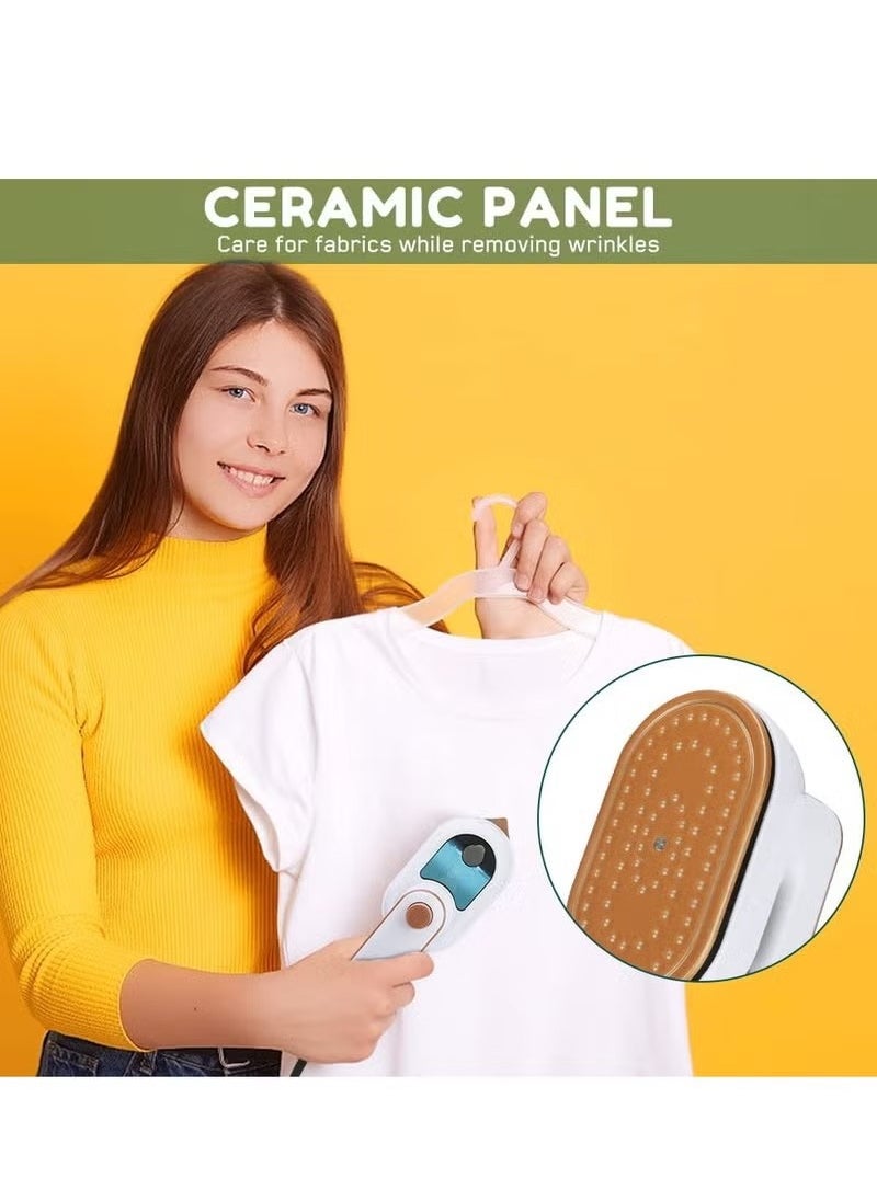 Portable Handheld Iron, Mini Handheld Steamer Iron for Clothes, 180°Rotatable Travel Garment Steamer, Mini Ironing Machine Support Dry