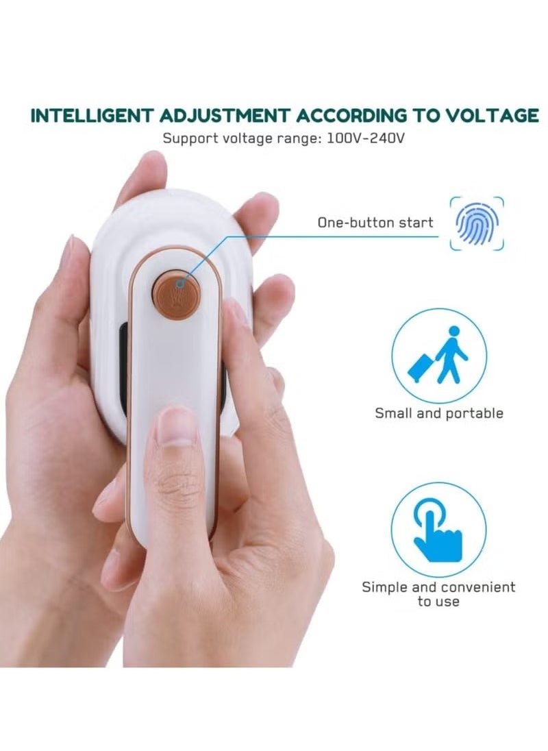Portable Handheld Iron, Mini Handheld Steamer Iron for Clothes, 180°Rotatable Travel Garment Steamer, Mini Ironing Machine Support Dry