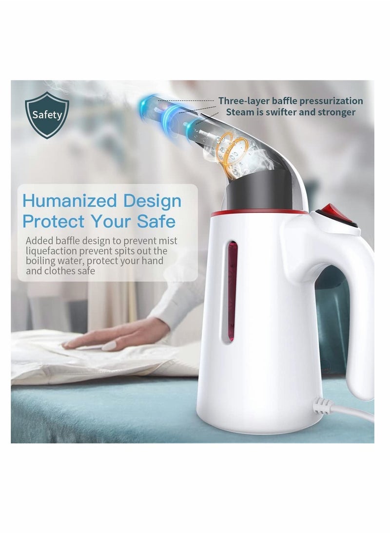 Steamer for Clothes, Portable Travel Steamer Fast Heat-up in 45s for Clothes Handheld Garment Steamer Wrinkle Remover Fabric Steamer Iron, Suit for all fabrics silk cotton wool and linen ect