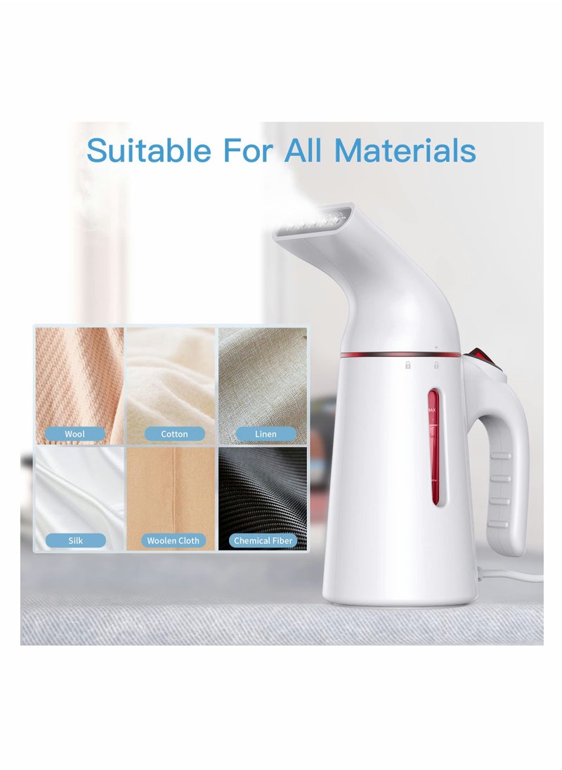 Steamer for Clothes, Portable Travel Steamer Fast Heat-up in 45s for Clothes Handheld Garment Steamer Wrinkle Remover Fabric Steamer Iron, Suit for all fabrics silk cotton wool and linen ect