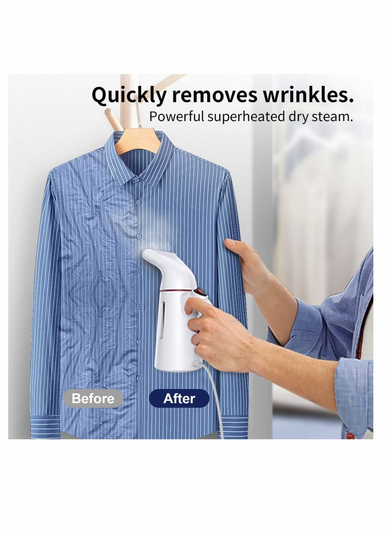 Steamer for Clothes, Portable Travel Steamer Fast Heat-up in 45s for Clothes Handheld Garment Steamer Wrinkle Remover Fabric Steamer Iron, Suit for all fabrics silk cotton wool and linen ect