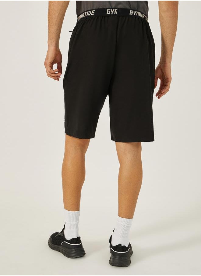 Styli Printed Waistband Shorts with Zipped Pocket Detail