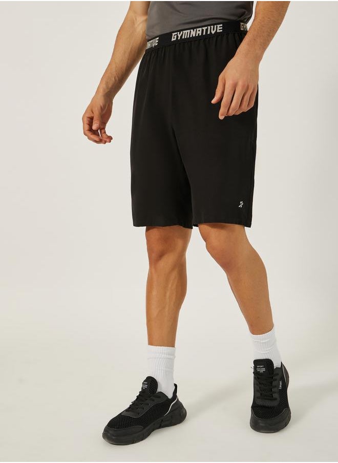 Printed Waistband Shorts with Zipped Pocket Detail