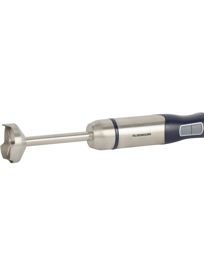 Olsenmark Hand Blender- OMHB7037, 1200W Heavy-Duty Manual Operation, 2 Speed Control, with Stainless Steel Head and Body, Contoured Handle, Elegant Design and Highly Durable, Perfect for Making Dips, Sauces, Smoothies, Cream, Lassi OMHB7037