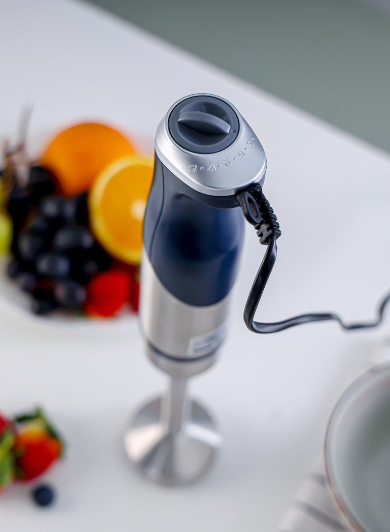 Olsenmark Hand Blender- OMHB7037, 1200W Heavy-Duty Manual Operation, 2 Speed Control, with Stainless Steel Head and Body, Contoured Handle, Elegant Design and Highly Durable, Perfect for Making Dips, Sauces, Smoothies, Cream, Lassi OMHB7037