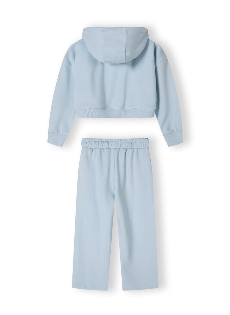 Kids Girls Tracksuit Set with Printed Hoodie and Wide-Leg Pants