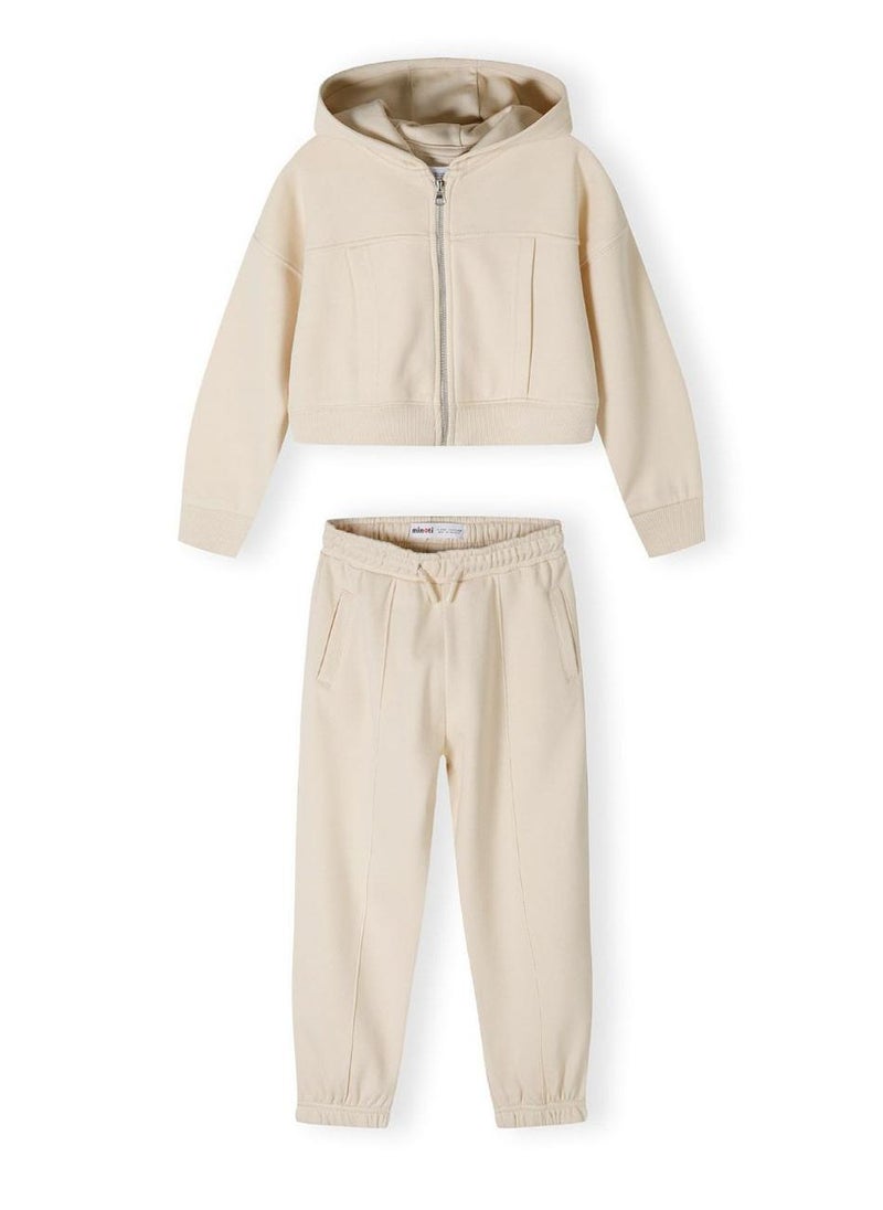 Kids Girls Tracksuit Set with Zip Hoodie and Jogger Trousers
