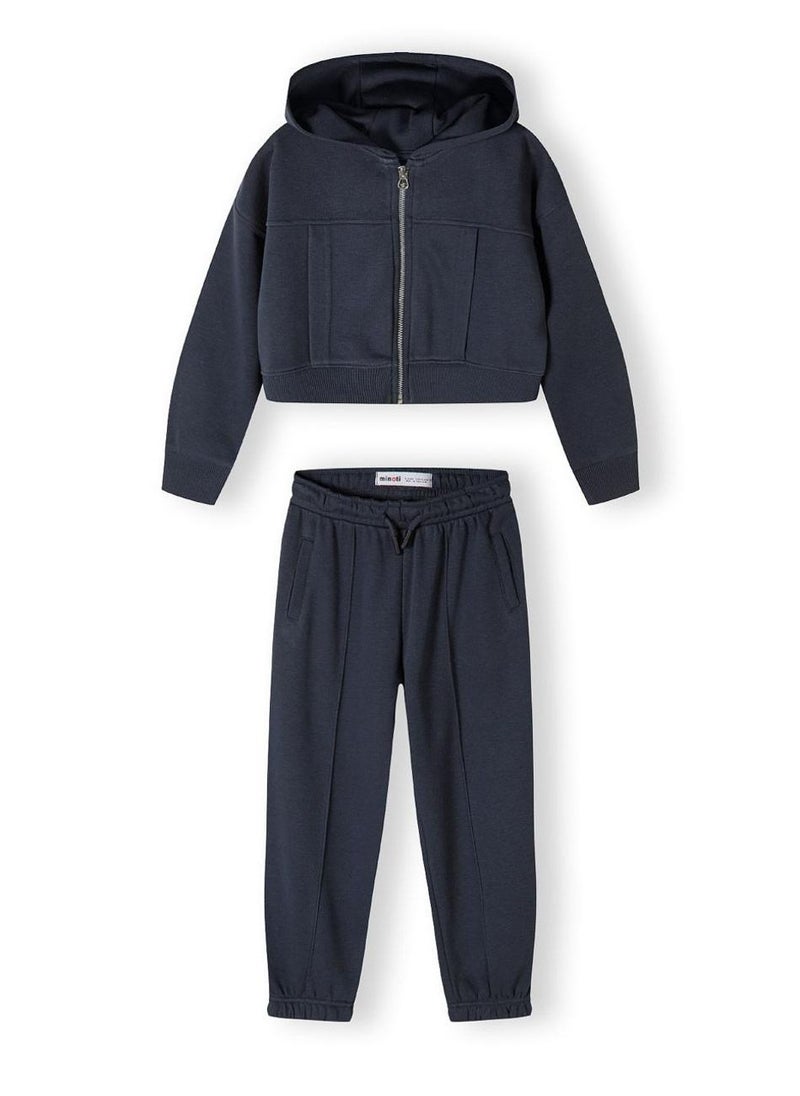 Kids Girls Tracksuit Set with Hoodie Jacket and Jogger Bottoms