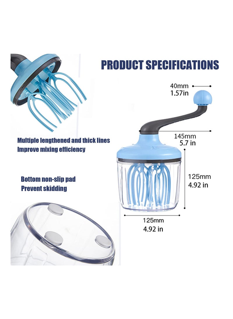 Plastic Rotary Hand Whisk for Eggs, Manual Egg Beater Rotary Handheld Handheld Egg Frother Mixer Plastic Rotary Egg Beater for Baking Cooking Easily Labor-Saving and efficient Egg Whisk
