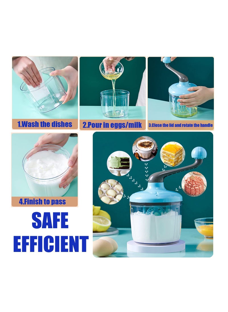 Plastic Rotary Hand Whisk for Eggs, Manual Egg Beater Rotary Handheld Handheld Egg Frother Mixer Plastic Rotary Egg Beater for Baking Cooking Easily Labor-Saving and efficient Egg Whisk