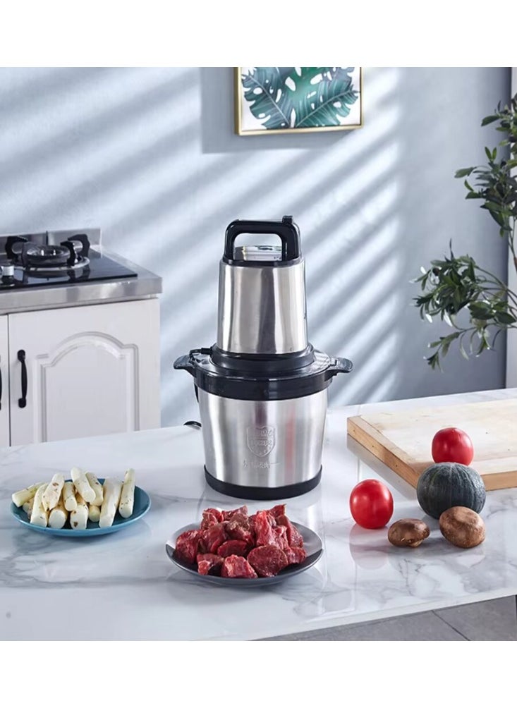 12L Electric Meat Grinder, Meat Mincer, Stainless Steel Food Chopper, Food Processor Machine for Meat, Vegetables, Fruits and Nuts with 2 Gear Control, 4 Sharp Blades