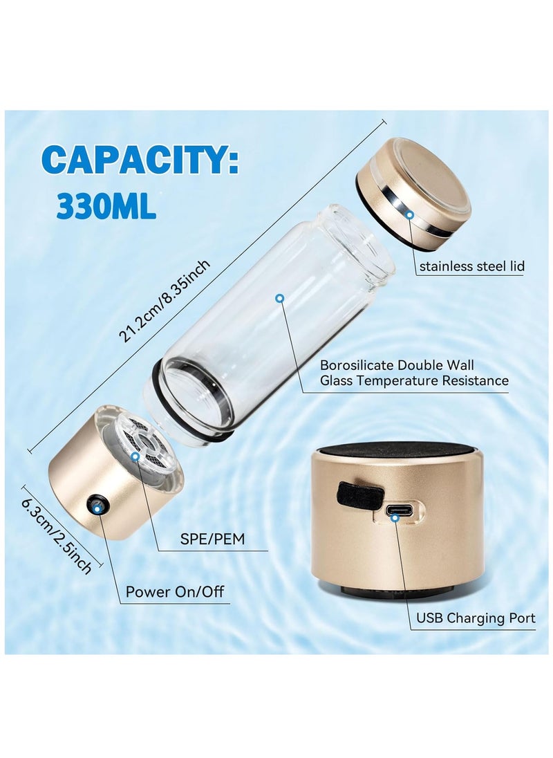 Portable Hydrogen Water Bottle Generator - Quick 3-Minute Electrolysis for Hydrogen Water, Ideal for Travel, Office, and Exercise. Perfect Father's Day Gift!