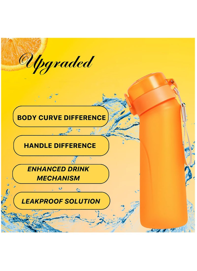 BPA-Free Sports Water Bottle Set with 750ML Capacity, Includes 7 Flavor Pods for Sugar-Free Fruit Infused Water, Perfect for Gym and Fitness Activities.