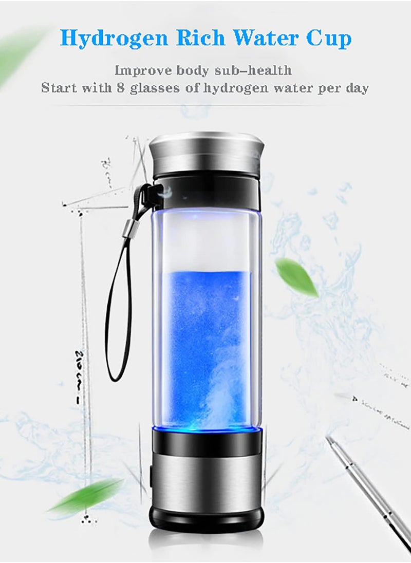 Portable Hydrogen Water Bottle Generator - Rechargeable 3-Minute Hydrogen-Rich Water Maker with Advanced Anti-Oxidation and Anti-Aging Technology, Producing Up to 800 PPB.