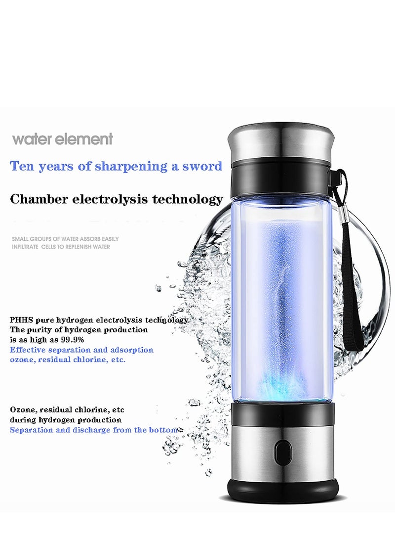 Portable Hydrogen Water Bottle Generator - Rechargeable 3-Minute Hydrogen-Rich Water Maker with Advanced Anti-Oxidation and Anti-Aging Technology, Producing Up to 800 PPB.