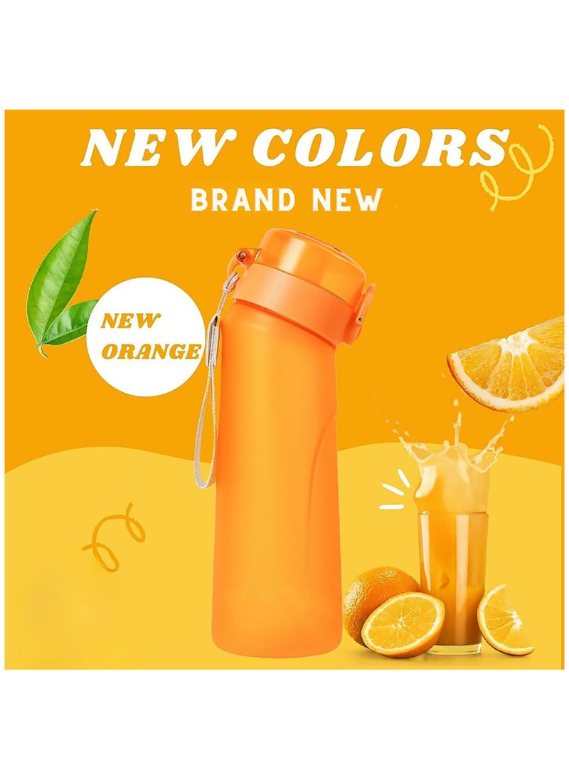 BPA-Free Sports Water Bottle Set with 750ML Capacity, Includes 7 Flavor Pods for Sugar-Free Fruit Infused Water, Perfect for Gym and Fitness Activities.