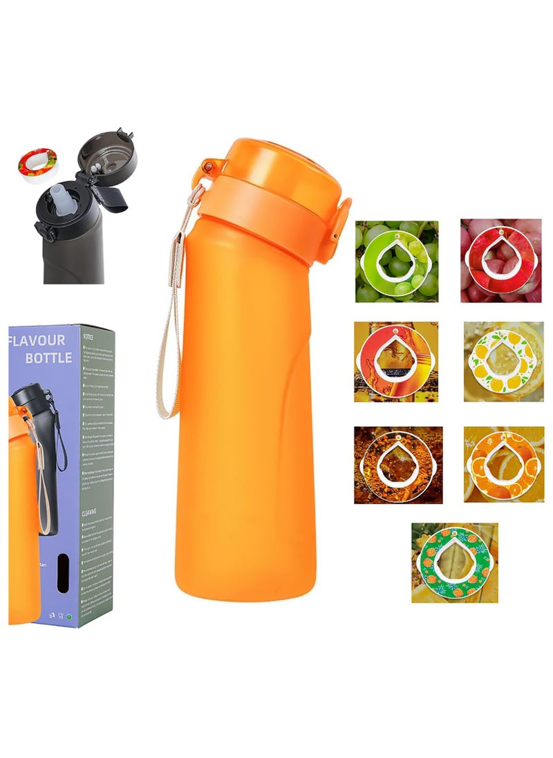 BPA-Free Sports Water Bottle Set with 750ML Capacity, Includes 7 Flavor Pods for Sugar-Free Fruit Infused Water, Perfect for Gym and Fitness Activities.