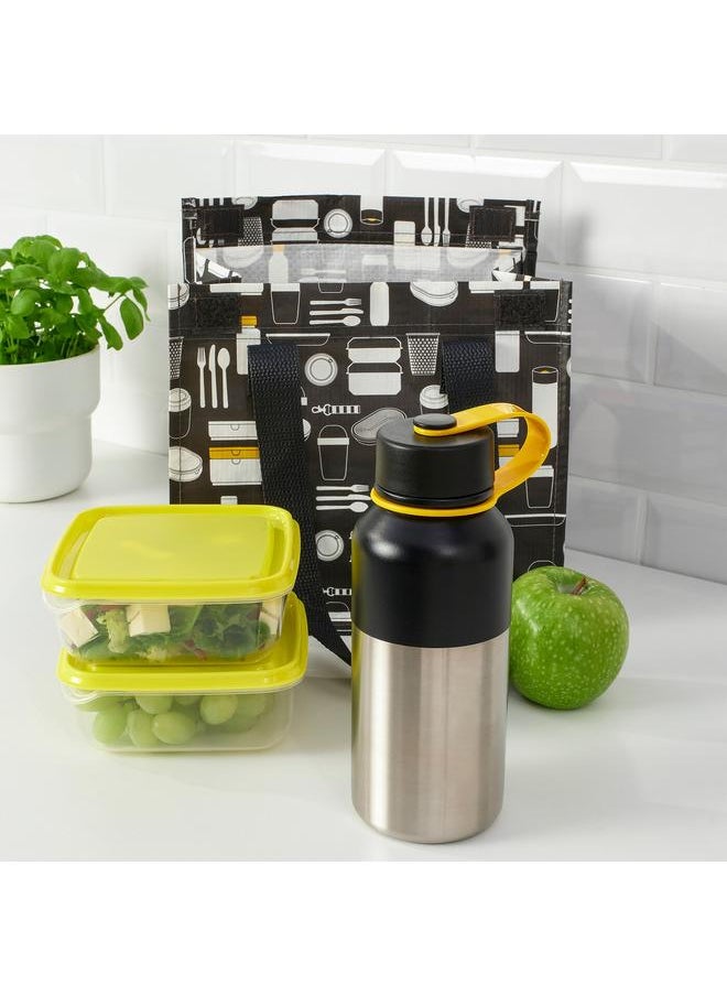 Insulated flask, stainless steel/black, 0.5 l