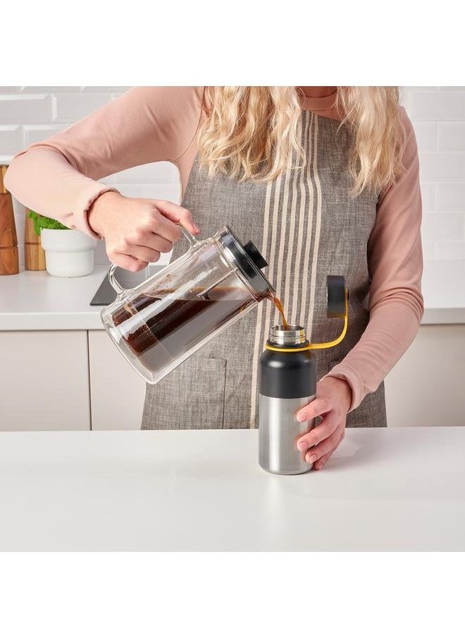 Insulated flask, stainless steel/black, 0.5 l