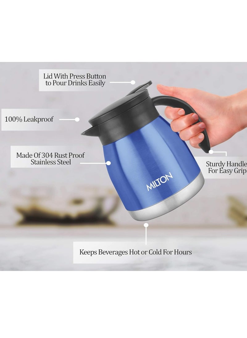 Milton Bistro 600 Thermosteel Carafe, 490 ml, Blue, Stainless Steel