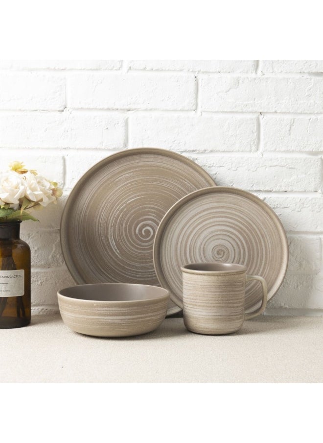 Youthful Bite 16-Piece Stoneware Dinner Set – Elegant & Durable Tableware for 4, Microwave & Dishwasher Safe, Perfect for Casual & Formal Dining, Everyday Use & Special Occasions