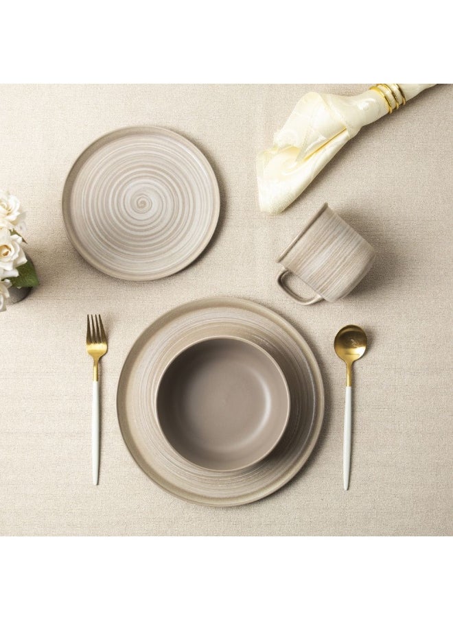 Youthful Bite 16-Piece Stoneware Dinner Set – Elegant & Durable Tableware for 4, Microwave & Dishwasher Safe, Perfect for Casual & Formal Dining, Everyday Use & Special Occasions