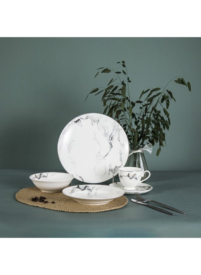 Venata 20-Piece Fine Bone China Dinner Set – Elegant Dining Set for 4, Durable & Stylish, Perfect for Special Occasions, Dishwasher Safe, Microwave Safe, Elegant Tableware