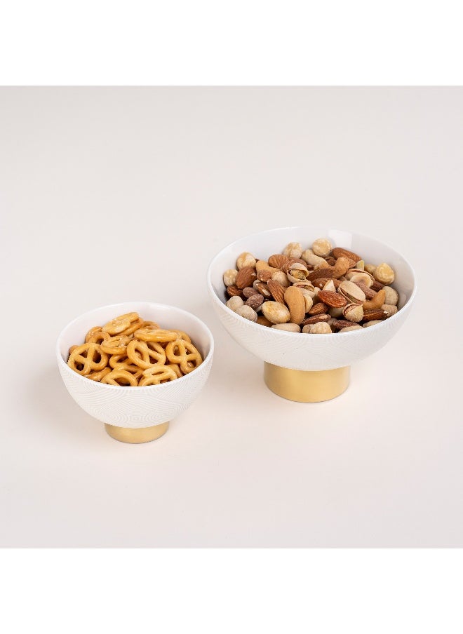 Date Bowl 2Pc Porcelain Harmony Emboss Serv 6