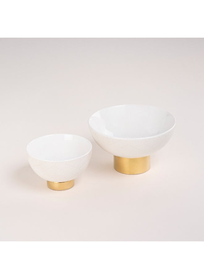 Date Bowl 2Pc Porcelain Harmony Emboss Serv 6