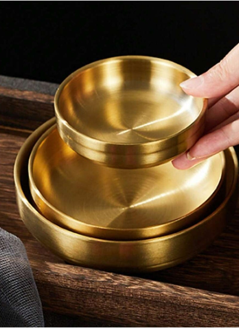 3PCS Stainless Steel Bowls  Serving Bowls Large Pasta Bowls Decorative Gold Bowls Ramen Bowls Vegetable Salad Bowls Kitchen Soup Bowls Mixing Bowls for Cooking