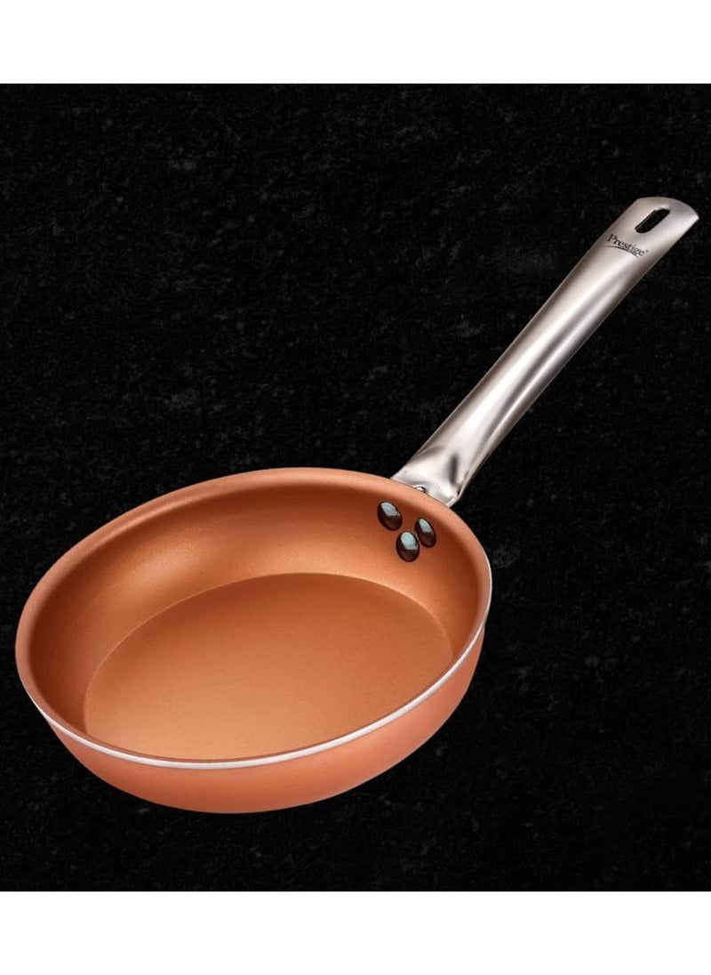 Prestige Cuprus Aluminium Gas and Induction Compatible Fry Pan, 28 cm, 2.8 L (Copper)