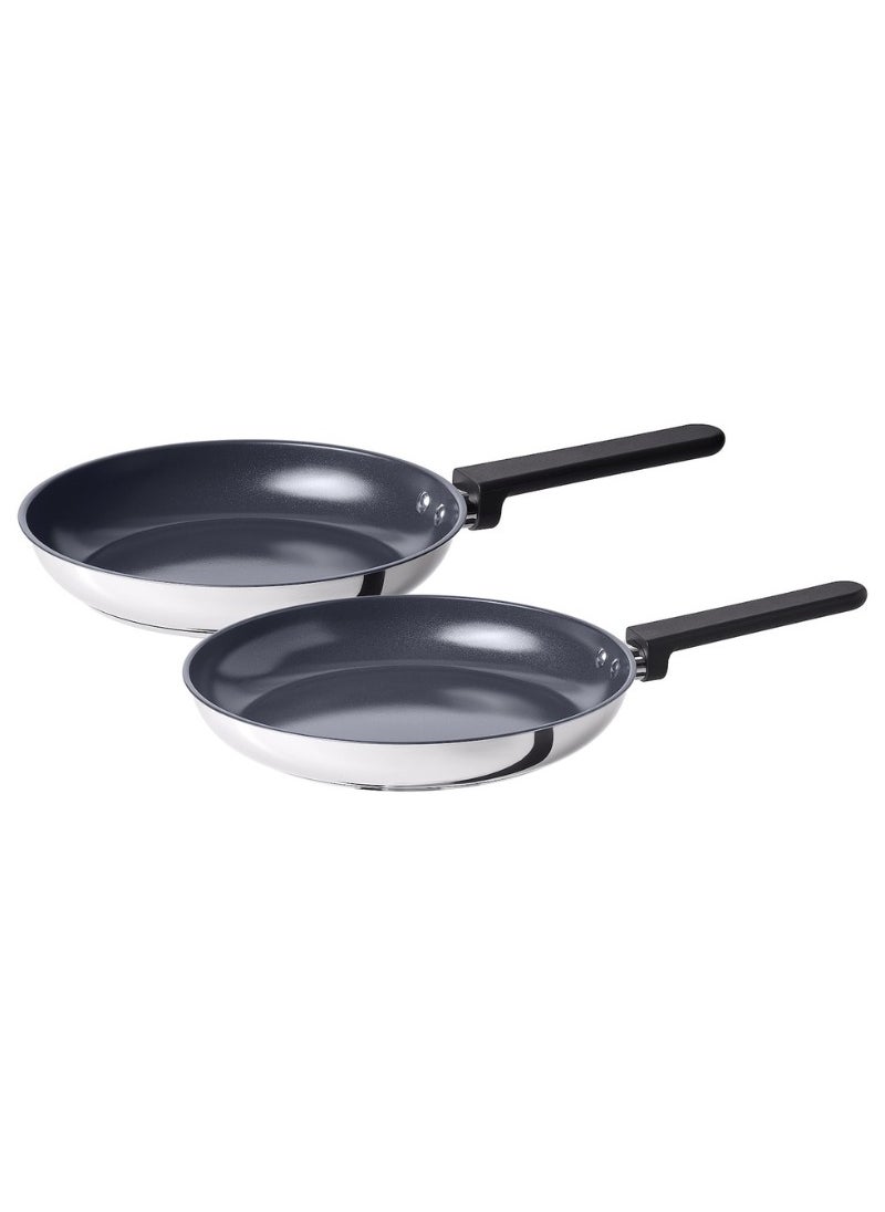 Frying Pan Set of 2 Non-Stick Coating Stainless Steel