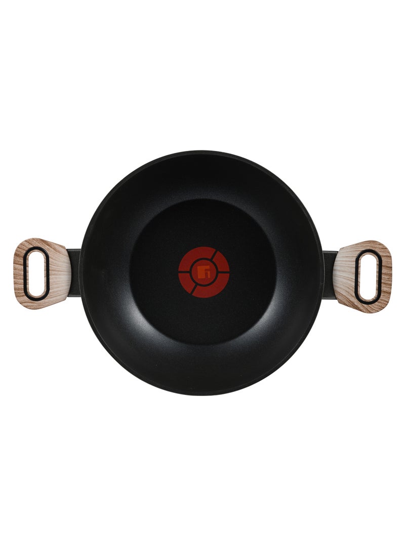 ULTIMATE TX FORGED ALUMINUM KADAI + LID 24 CM WITH HEATDOT TECHNOLOGY, INDUCTION BOTTOM, GREY COLOR, BG36176GY