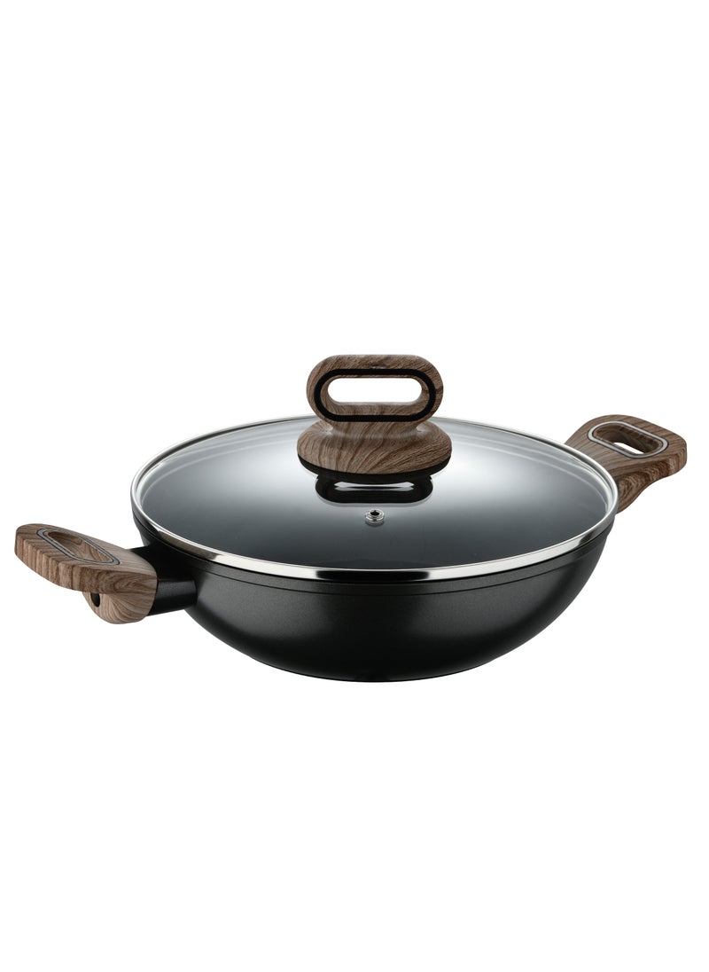 ULTIMATE TX FORGED ALUMINUM KADAI + LID 24 CM WITH HEATDOT TECHNOLOGY, INDUCTION BOTTOM, GREY COLOR, BG36176GY
