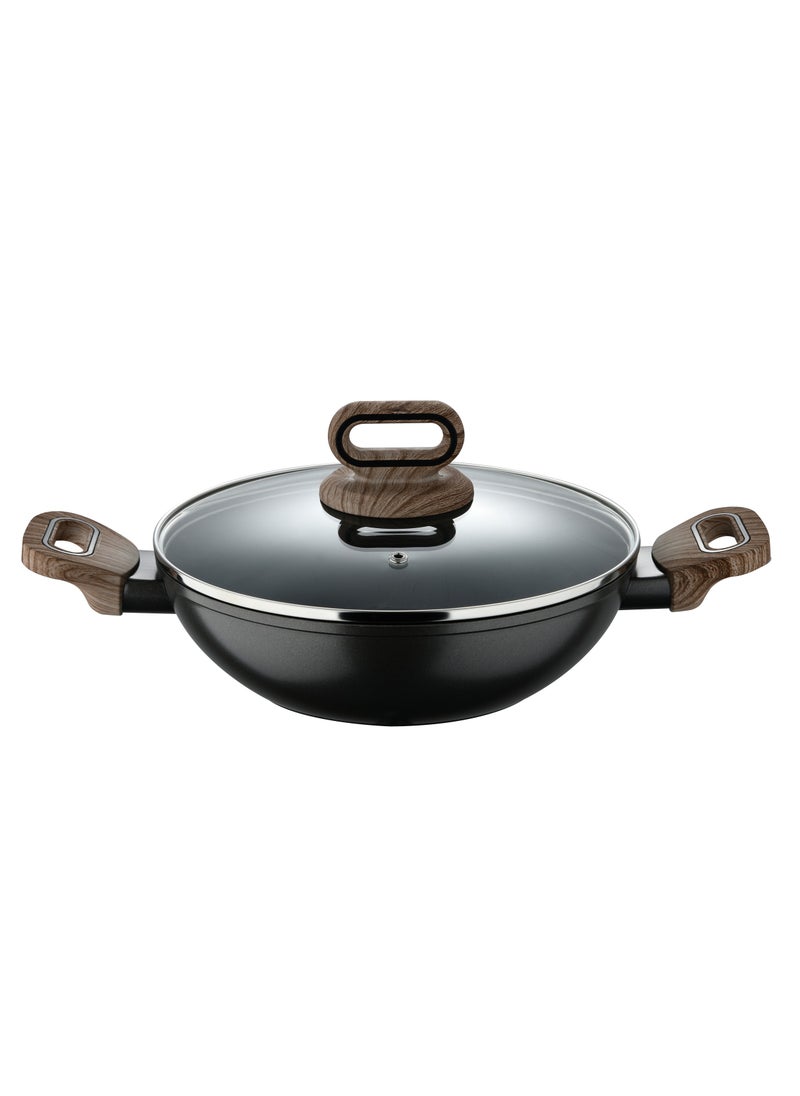 ULTIMATE TX FORGED ALUMINUM KADAI + LID 24 CM WITH HEATDOT TECHNOLOGY, INDUCTION BOTTOM, GREY COLOR, BG36176GY