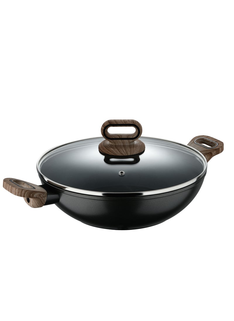 ULTIMATE TX FORGED ALUMINUM KADAI + LID 28 CM WITH HEATDOT TECHNOLOGY, INDUCTION BOTTOM, GREY COLOR, BG36177GY
