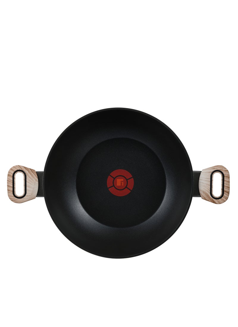 ULTIMATE TX FORGED ALUMINUM KADAI + LID 28 CM WITH HEATDOT TECHNOLOGY, INDUCTION BOTTOM, GREY COLOR, BG36177GY