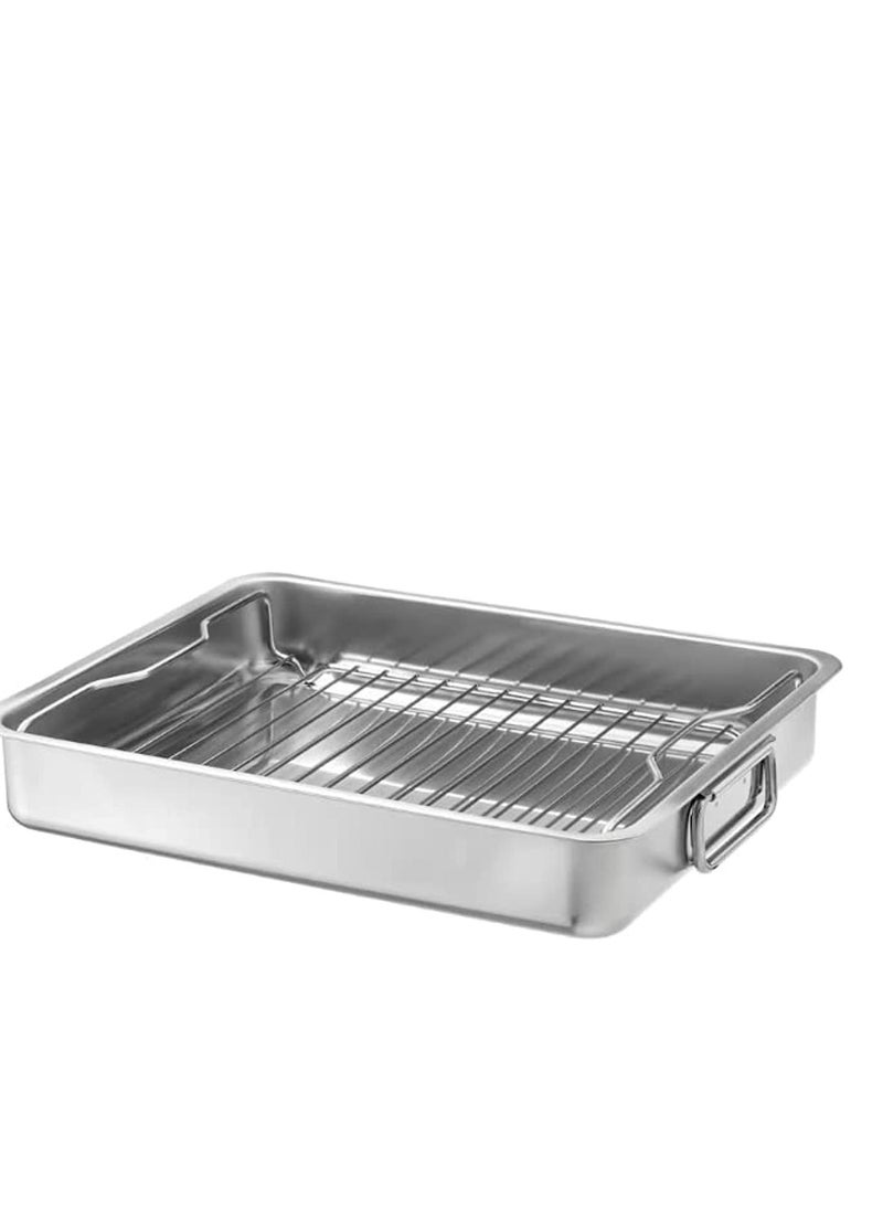 Roasting tray  with stainless steel grill rack