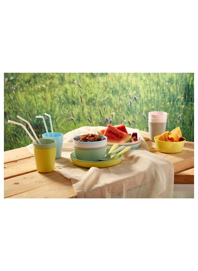 18-piece cutlery set, mixed colours