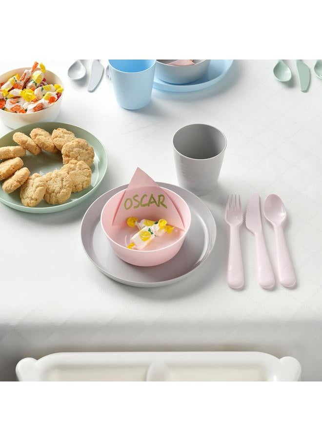 18-piece cutlery set, mixed colours