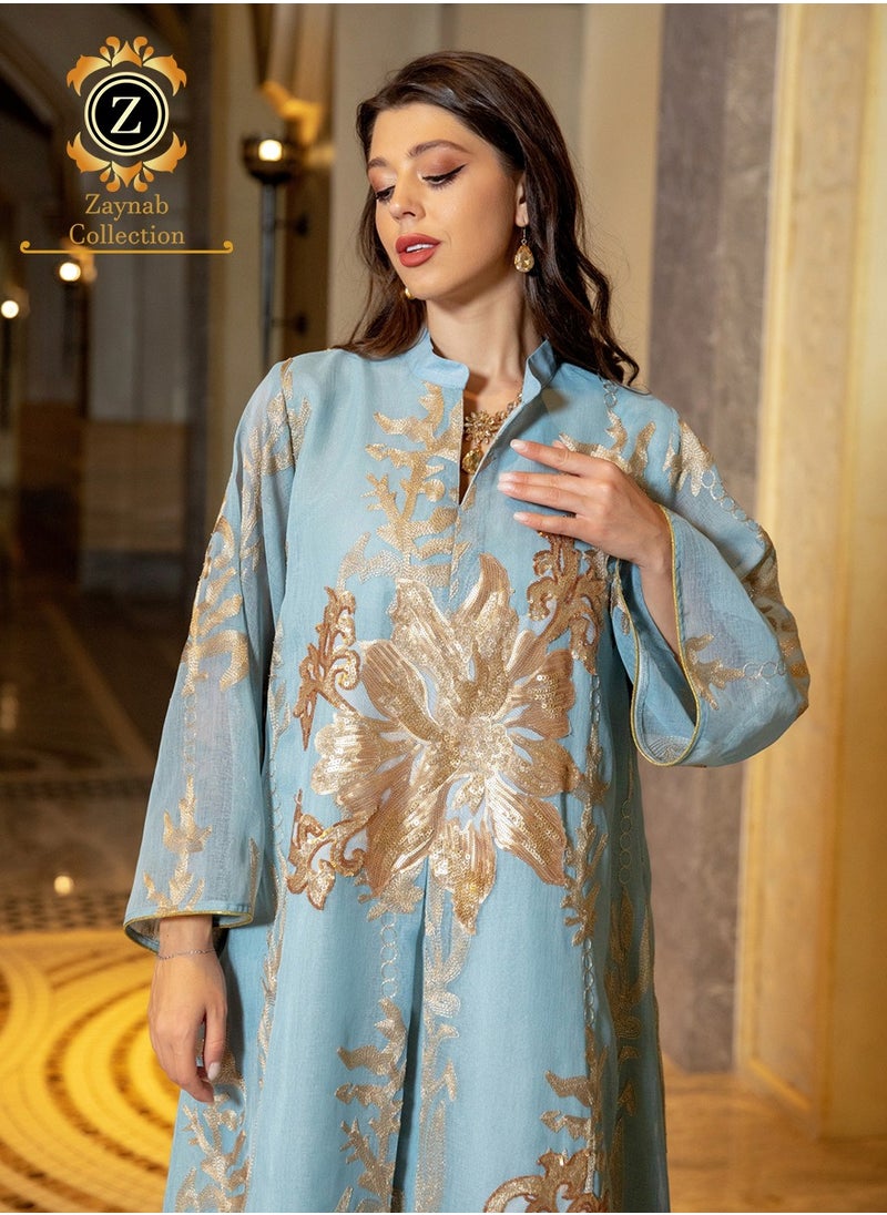 Fashion embroidery sequins jalabiya