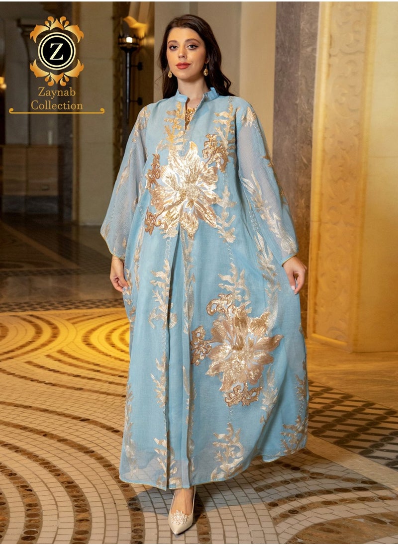 Fashion embroidery sequins jalabiya