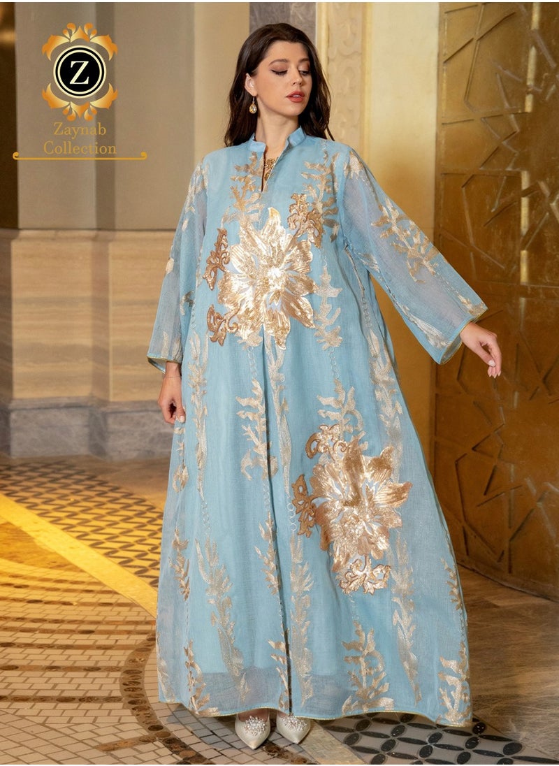 Fashion embroidery sequins jalabiya