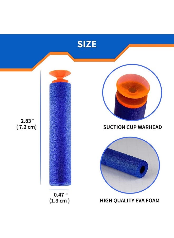 VGRASSP Soft Foam Suction Bullets Darts for Toy Guns -Sticky Safe Bullets Compatible with Nerf N-Strike, Blaze Storm - 50 Count - Color As Per Stock