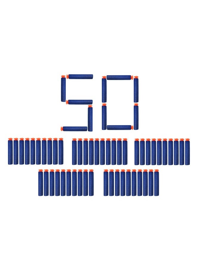 VGRASSP Soft Foam Suction Bullets Darts for Toy Guns -Sticky Safe Bullets Compatible with Nerf N-Strike, Blaze Storm - 50 Count - Color As Per Stock