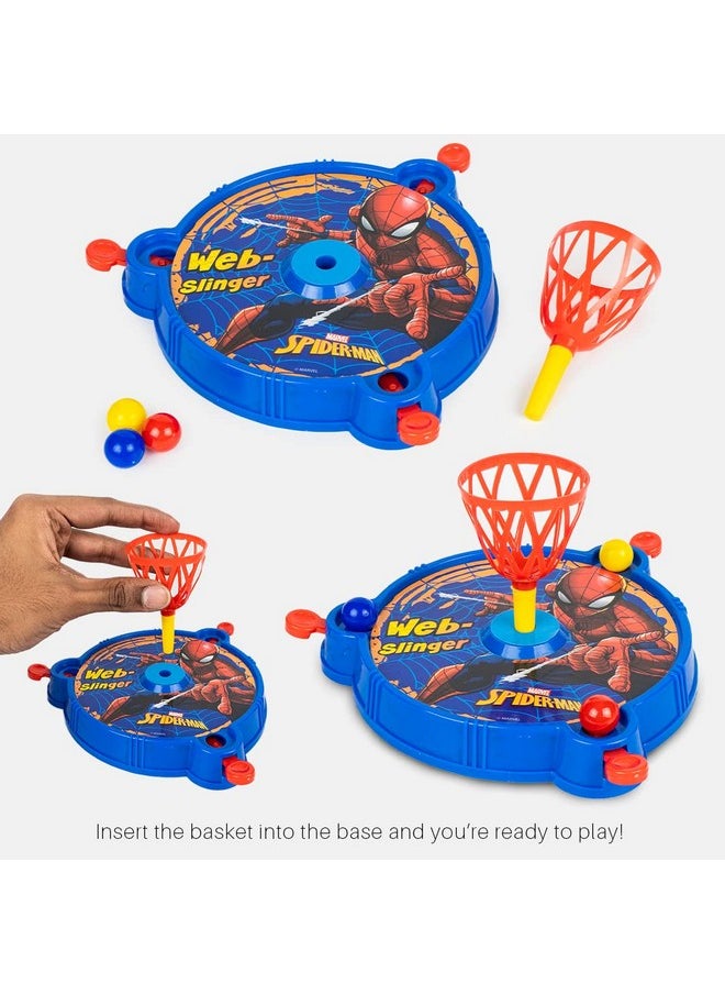 Ratna's Junior Pom Pom Spiderman Printed Basket Ball Family Board Action Game to Play with Fun