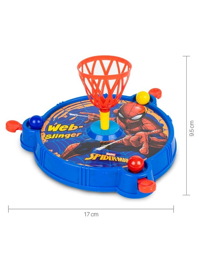 Ratna's Junior Pom Pom Spiderman Printed Basket Ball Family Board Action Game to Play with Fun